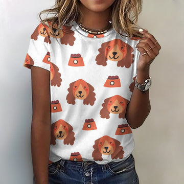 Yes I Love Cocker Spaniels All Over Print Womens Cotton T Shirt 4 Colors 360x