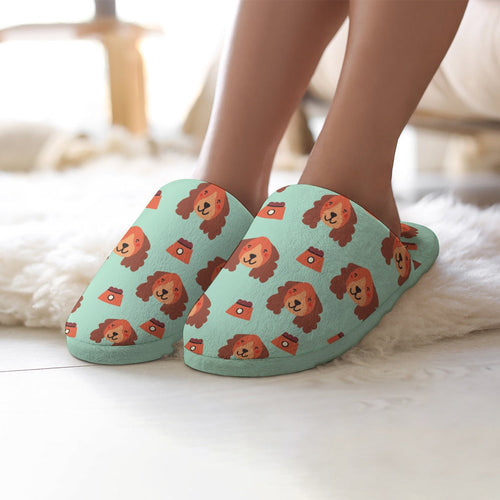 Yes I Love Cocker Spaniels Women's Cotton Mop Slippers-Accessories, Cocker Spaniel, Dog Mom Gifts, Slippers-12