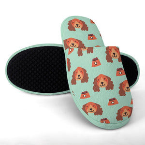 Yes I Love Cocker Spaniels Women's Cotton Mop Slippers-Accessories, Cocker Spaniel, Dog Mom Gifts, Slippers-13