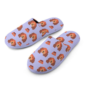 Yes I Love Cocker Spaniels Women's Cotton Mop Slippers-Accessories, Cocker Spaniel, Dog Mom Gifts, Slippers-15