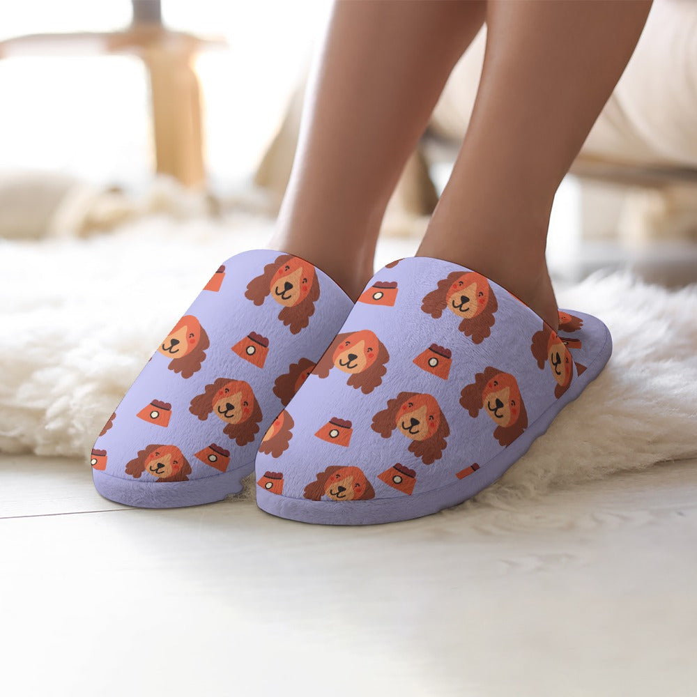 Yes I Love Cocker Spaniels Women's Cotton Mop Slippers - 5 Colors
