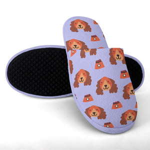Yes I Love Cocker Spaniels Women's Cotton Mop Slippers-Accessories, Cocker Spaniel, Dog Mom Gifts, Slippers-17