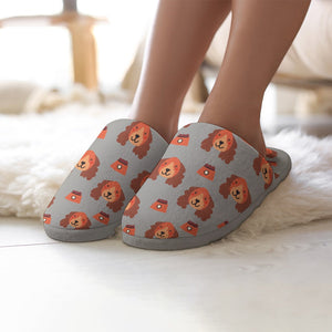Yes I Love Cocker Spaniels Women's Cotton Mop Slippers-Accessories, Cocker Spaniel, Dog Mom Gifts, Slippers-20
