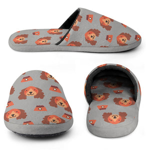 Yes I Love Cocker Spaniels Women's Cotton Mop Slippers-Accessories, Cocker Spaniel, Dog Mom Gifts, Slippers-7