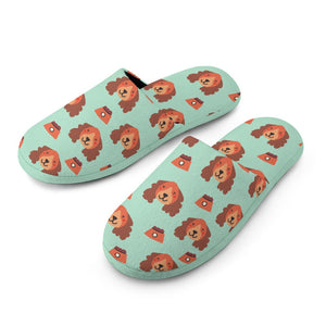 Yes I Love Cocker Spaniels Women's Cotton Mop Slippers-Accessories, Cocker Spaniel, Dog Mom Gifts, Slippers-9
