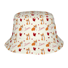 Load image into Gallery viewer, Yes I Love Corgi Bucket Hat-Hats &amp; Caps-Ivory White-One Size-1