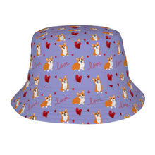 Load image into Gallery viewer, Yes I Love Corgi Bucket Hat-Hats &amp; Caps-Lavender Purple-One Size-5