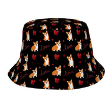 Load image into Gallery viewer, Yes I Love Corgi Bucket Hat-Hats &amp; Caps-Midnight Black-One Size-7
