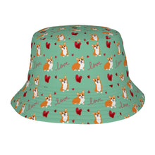 Load image into Gallery viewer, Yes I Love Corgi Bucket Hat-Hats &amp; Caps-Mint Green-One Size-4