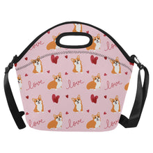 Load image into Gallery viewer, Yes I Love Corgi Neoprene Lunch Bag-Accessories-Accessories,Bags,Corgi,Lunch Bags-Light Pink-4