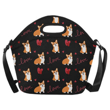 Load image into Gallery viewer, Yes I Love Corgi Neoprene Lunch Bag-Accessories-Accessories,Bags,Corgi,Lunch Bags-Midnight Black-5