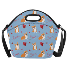 Load image into Gallery viewer, Yes I Love Corgi Neoprene Lunch Bag-Accessories-Accessories,Bags,Corgi,Lunch Bags-Sky Blue-3