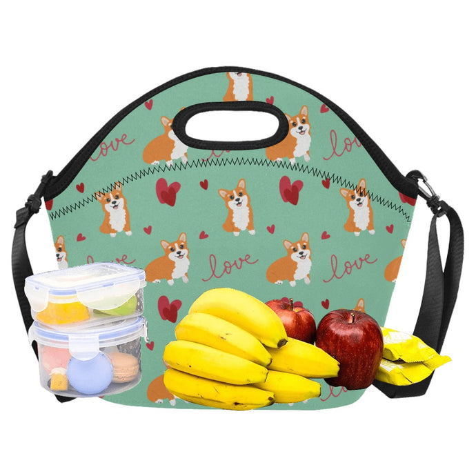 Yes I Love Corgi Neoprene Lunch Bag-Accessories-Accessories,Bags,Corgi,Lunch Bags-1