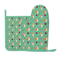 Load image into Gallery viewer, Yes I Love Corgi Oven Mitts and Pot Holder Set-Kitchen Decor-Accessories,Corgi,Dog Mom Gifts-8