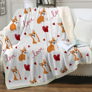 Yes I Love Corgi Soft Warm Fleece Blanket-Blanket-Blankets, Corgi, Home Decor-Ivory-Small-4