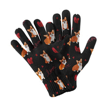 Load image into Gallery viewer, Yes I Love Corgi Touch Screen Gloves - 4 Colors-Accessories-Accessories, Corgi, Dog Dad Gifts, Dog Mom Gifts, Gloves-Black-4