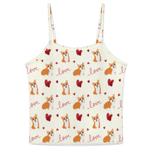 Load image into Gallery viewer, Yes I Love Corgi Women's Cami and Shorts Pajama Set-1