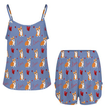 Load image into Gallery viewer, Yes I Love Corgi Women's Cami and Shorts Pajama Set-15