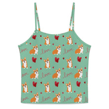 Load image into Gallery viewer, Yes I Love Corgi Women's Cami and Shorts Pajama Set-17
