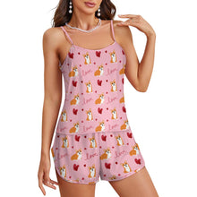 Load image into Gallery viewer, Yes I Love Corgi Women's Cami and Shorts Pajama Set-11