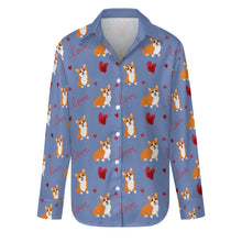 Load image into Gallery viewer, Yes I Love Corgi Women's Shirt-S-CornflowerBlue-4