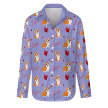 Load image into Gallery viewer, Yes I Love Corgi Women's Shirt-S-CornflowerBlue_1-22