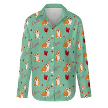Load image into Gallery viewer, Yes I Love Corgi Women's Shirt-S-MediumAquaMarine-9