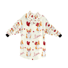 Load image into Gallery viewer, Yes I Love Corgis Blanket Hoodie for Women-Apparel-Apparel, Blankets-10