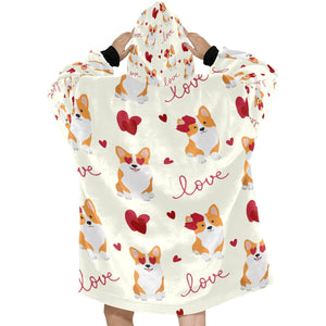 Yes I Love Corgis Blanket Hoodie for Women-Apparel-Apparel, Blankets-12