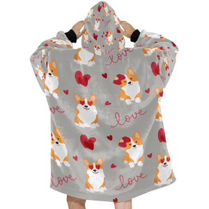 Yes I Love Corgis Blanket Hoodie for Women-Apparel-Apparel, Blankets-15