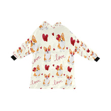 Load image into Gallery viewer, Yes I Love Corgis Blanket Hoodie for Women-Apparel-Apparel, Blankets-Ivory-ONE SIZE-8