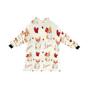 Yes I Love Corgis Blanket Hoodie for Women-Apparel-Apparel, Blankets-Ivory-ONE SIZE-8