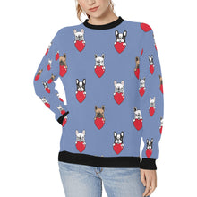 Load image into Gallery viewer, Yes I Love French Bulldogs Women&#39;s Sweatshirt-Apparel-Apparel, French Bulldog, Sweatshirt-CornflowerBlue-XS-8
