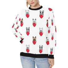 Load image into Gallery viewer, Yes I Love French Bulldogs Women&#39;s Sweatshirt-Apparel-Apparel, French Bulldog, Sweatshirt-White-XS-1