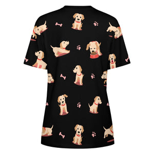 Yes I Love Labradors All Over Print Women's Cotton T-Shirt - 4 Colors-Apparel-Apparel, Labrador, Shirt, T Shirt-10