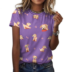 Yes I Love Labradors All Over Print Women's Cotton T-Shirt - 4 Colors-Apparel-Apparel, Labrador, Shirt, T Shirt-15