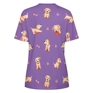 Yes I Love Labradors All Over Print Women's Cotton T-Shirt - 4 Colors-Apparel-Apparel, Labrador, Shirt, T Shirt-16