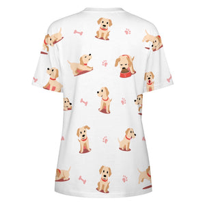 Yes I Love Labradors All Over Print Women's Cotton T-Shirt - 4 Colors-Apparel-Apparel, Labrador, Shirt, T Shirt-3