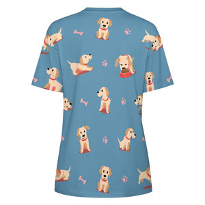 Yes I Love Labradors All Over Print Women's Cotton T-Shirt - 4 Colors-Apparel-Apparel, Labrador, Shirt, T Shirt-7