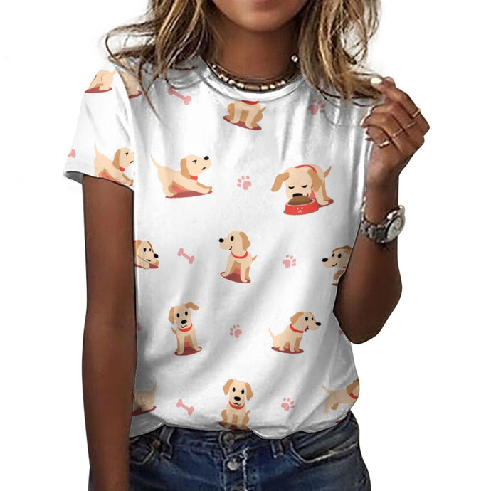 Yes I Love Labradors All Over Print Women's Cotton T-Shirt - 4 Colors-Apparel-Apparel, Labrador, Shirt, T Shirt-1