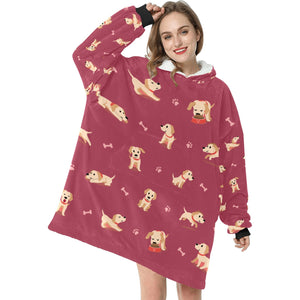 Yes I Love Labradors Blanket Hoodie for Women-Apparel-Apparel, Blankets-5