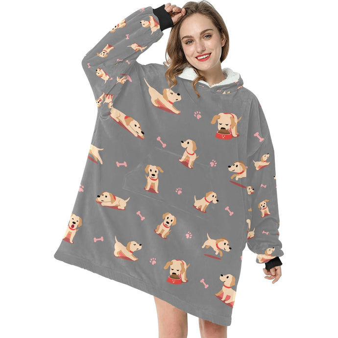 Yes I Love Labradors Blanket Hoodie for Women-Apparel-Apparel, Blankets-13