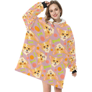 Yes I Love My Long Haired Fawn Chihuahua Blanket Hoodie for Women-Apparel-Apparel, Blankets-8