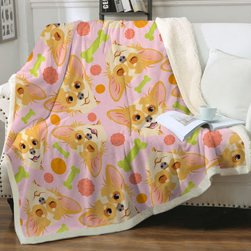 Yes I Love My Long Haired Fawn Chihuahua Soft Warm Fleece Blanket - 4 Colors-Blanket-Blankets, Chihuahua, Home Decor-Soft Pink-Small-2