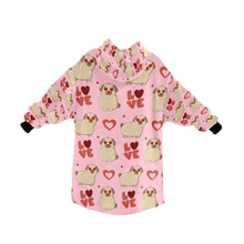 Load image into Gallery viewer, Yes I Love Pugs Blanket Hoodie for Women-Apparel-Apparel, Blankets-2