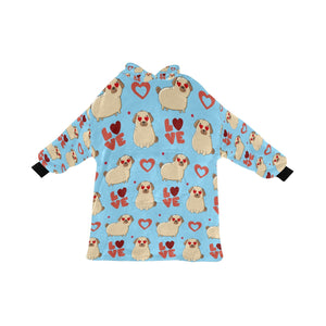 Yes I Love Pugs Blanket Hoodie for Women-Apparel-Apparel, Blankets-SkyBlue-ONE SIZE-5