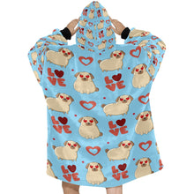 Load image into Gallery viewer, Yes I Love Pugs Blanket Hoodie for Women-Apparel-Apparel, Blankets-9