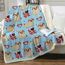 Load image into Gallery viewer, Yes I Love Pugs Soft Warm Fleece Blanket-Blanket-Blankets, Home Decor, Pug-11