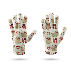 Yes I Love Pugs Touch Screen Gloves - 4 Colors-Accessories-Accessories, Dog Dad Gifts, Dog Mom Gifts, Gloves, Pug-8