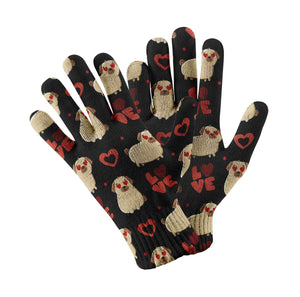 Yes I Love Pugs Touch Screen Gloves - 4 Colors-Accessories-Accessories, Dog Dad Gifts, Dog Mom Gifts, Gloves, Pug-Black-3